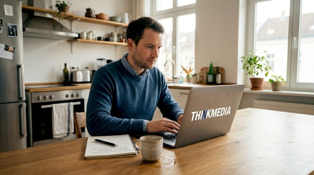 Der Mitarbeiter zeigt großes Engagement bei der Bearbeitung der Online-Schulung.