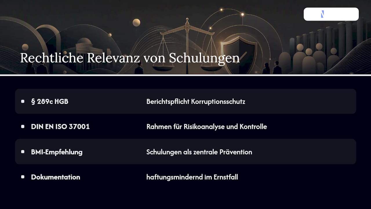 Warum sind Antikorruptionsschulungen rechtlich relevant? — overview diagram
