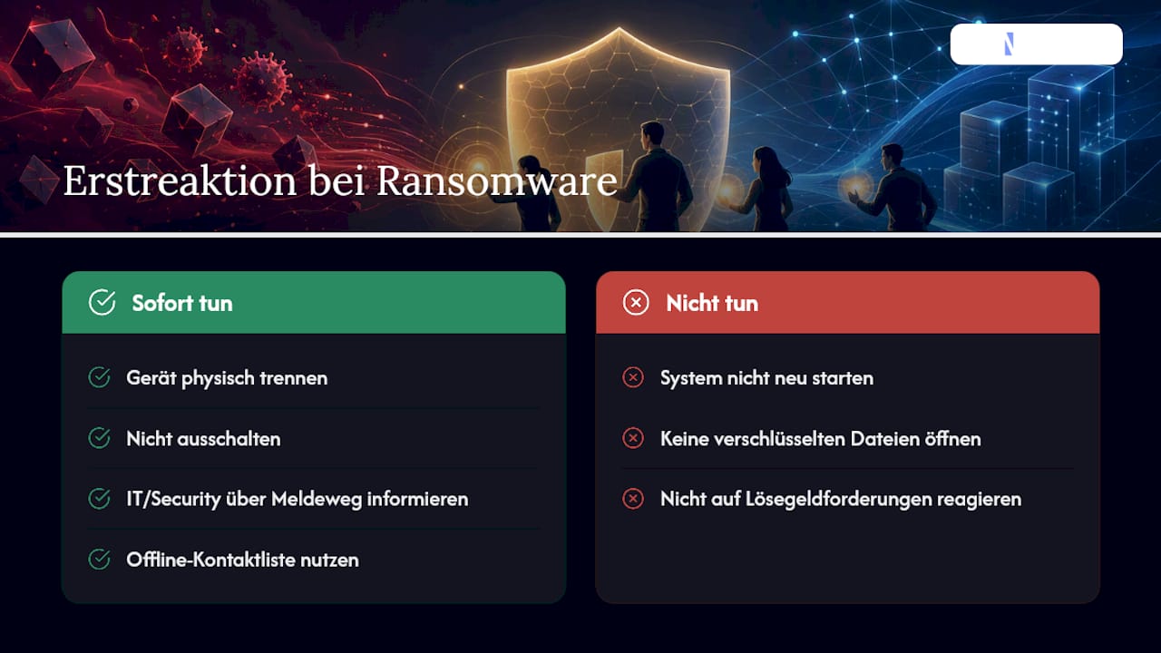 Erstreaktionsprozess bei einer Ransomware-Infektion