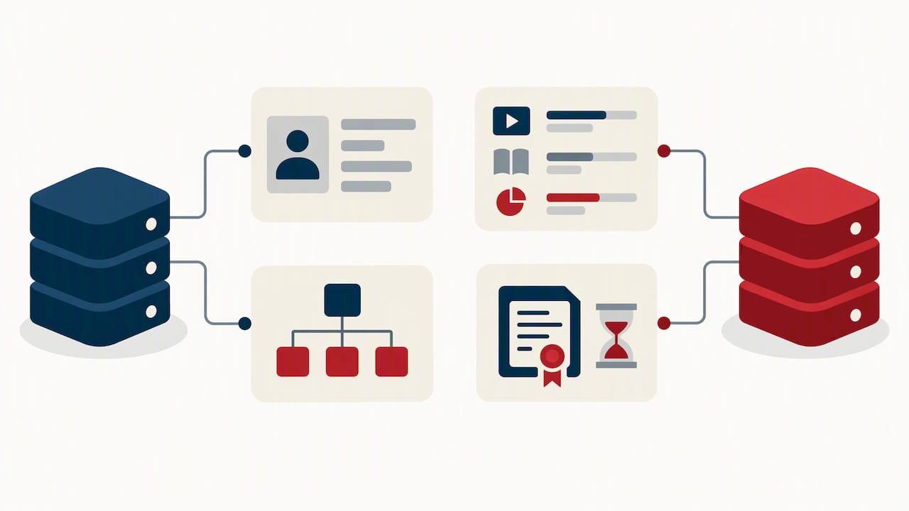 Vier Datenkategorien zwischen HR und LMS
