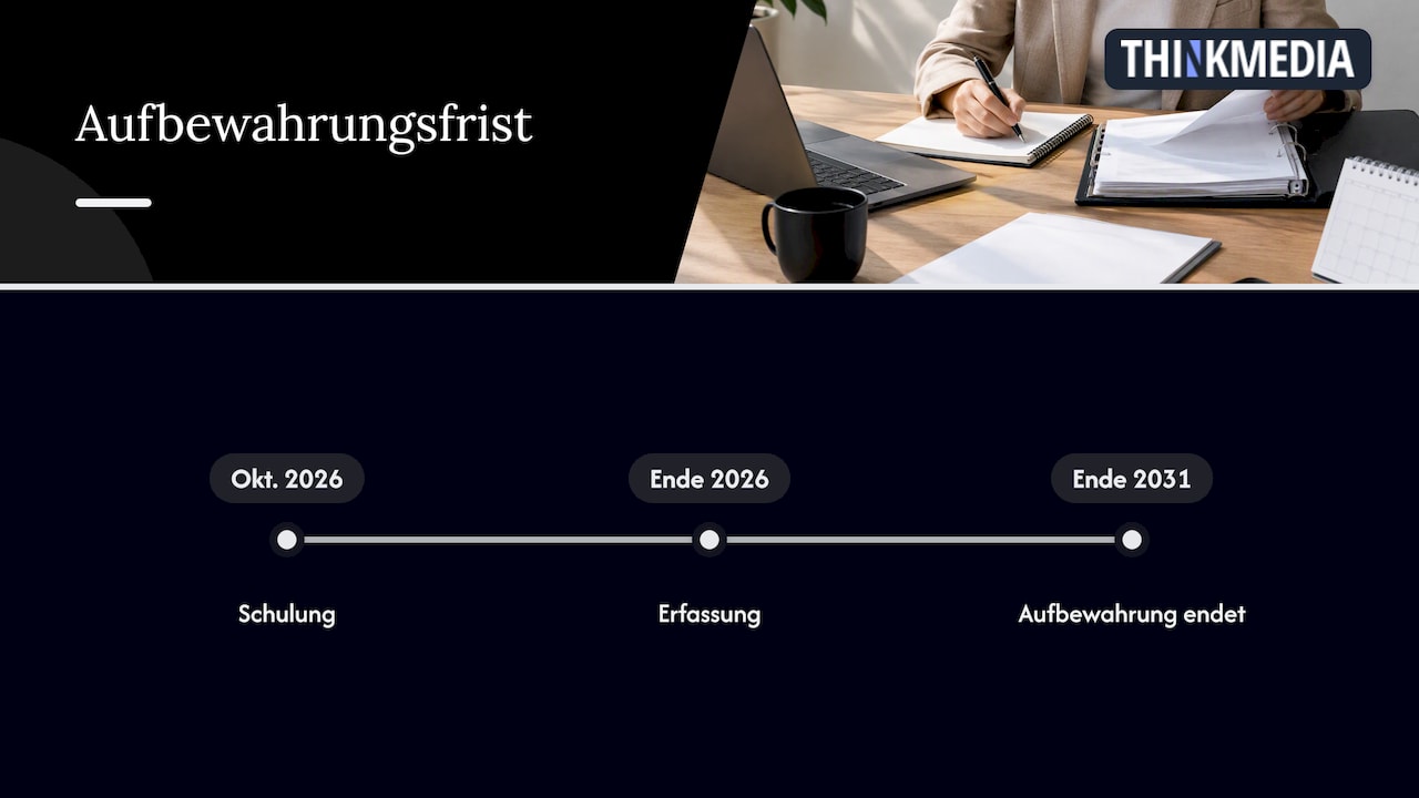 Zeitstrahl zur fünfjährigen Aufbewahrungsfrist