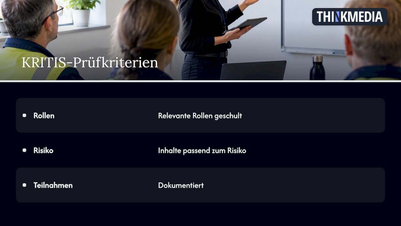 Drei Prüfkriterien für KRITIS-Schulungsnachweise